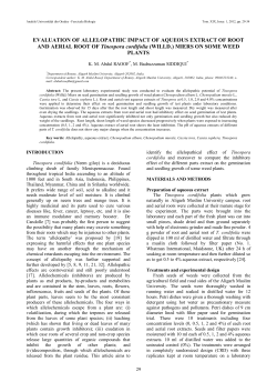 Evaluation of allelopathic impact of aqueous extract of root