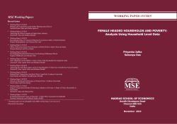 Female Headed Households And Poverty