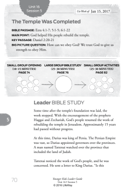 Leader BIBLE STUDY The Temple Was Completed