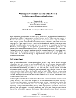 Archetypes: Knowledge Models for Future-proof Systems