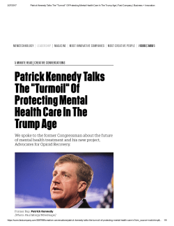 Patrick Kennedy Talks The "Turmoil"