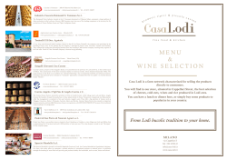 MENU - Casa Lodi