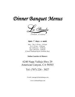 DINNER Banquet Menu - Ristorante La Strada