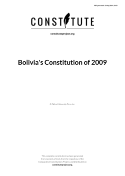 Bolivia`s Constitution of 2009