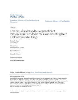 Diverse Lifestyles and Strategies of Plant - Purdue e-Pubs