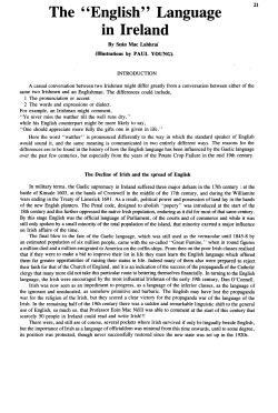 "English" Language in Ireland - Poyntzpass and District Local