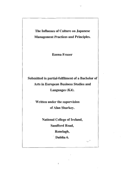 The Influence of Culture on Japanese Management Practices and