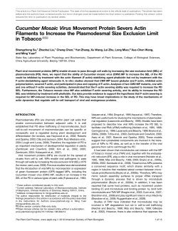 Cucumber Mosaic Virus Movement Protein Severs