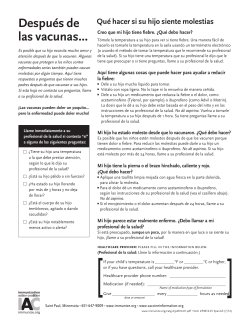 Despu&eacute;s de las Vacunas: Qu&eacute; Hacer Si Su Hijo Siente Molestia
