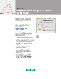 Precision Melt Analysis&trade; Software Quick Guide - Bio-Rad