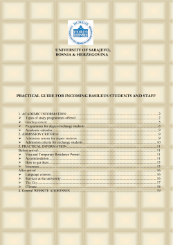 THE UNIVERSITY OF SARAJEVO