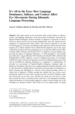It`s All in the Eyes: How Language Dominance, Salience, and