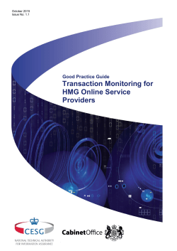 Transaction Monitoring - National Cyber Security Centre