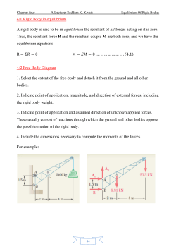 Ch.4,Equilibrium of Rigid Bodies