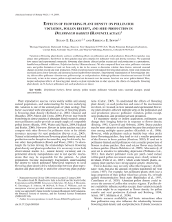 Elliott, SE, and RE Irwin. 2009. Effects of flowering plant density on