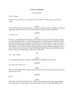 From Les Examables By Don Zolidis ANNA, teenager ANNA is