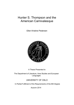 Hunter S. Thompson and the American Carnivalesque - DUO
