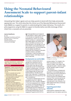 Using the Neonatal Behavioural Assessment Scale to support