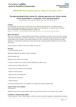 International prospective register of systematic reviews