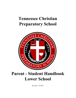 Student Handbook &ndash; Lower School