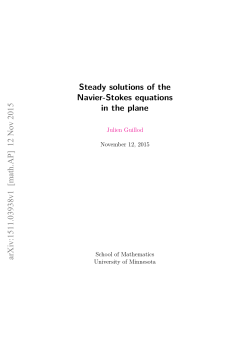Steady solutions of the Navier-Stokes equations