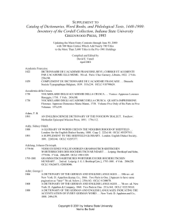 Supplement to Catalog of Dictionaries, Word Books, and