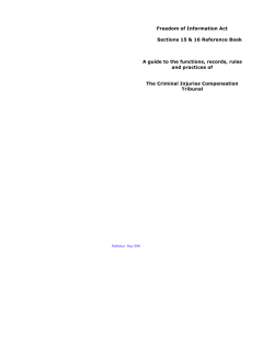 Criminal Injuries Compensation Tribunal FOI Sections 15 and 16
