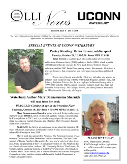 October 17, 2014 - (OLLI) at UConn