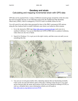 Geodesy and strain Calculating and mapping incremental strain with