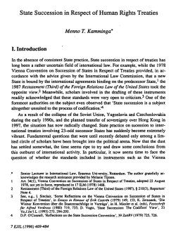 State Succession in Respect of Human Rights Treaties