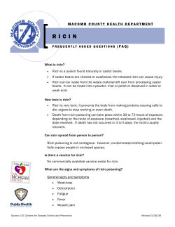 Ricin FAQ - Macomb County Health Department