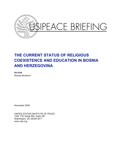 the current status of religious coexistence and education in bosnia