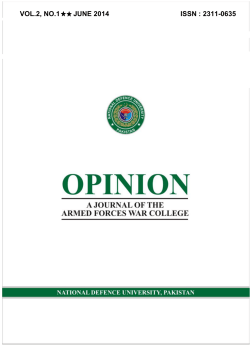 OPINION Vol-2 No.1 2014 - National Defence University