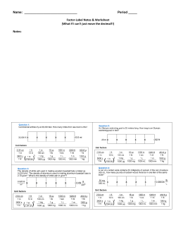 Factor-Label (Dimensional Analysis) Worksheet