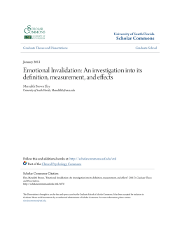 Emotional Invalidation: An investigation into its definition