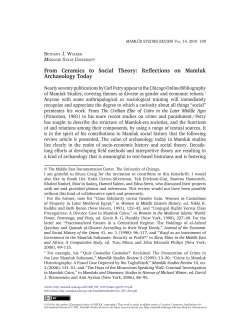 From Ceramics to Social Theory: Reflections on Mamluk