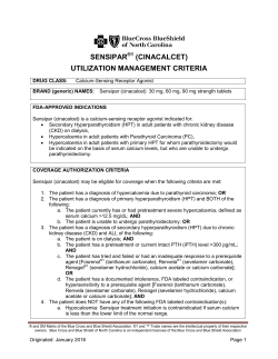 sensipar (cinacalcet) utilization management criteria
