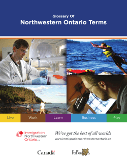 Glossary Of Northwestern Ontario Terms