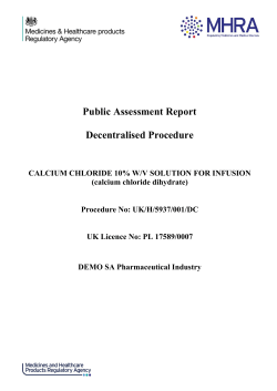 Calcium chloride 10% w/v Solution for Infusion