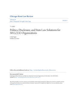 Politics, Disclosure, and State Law Solutions for 501(c)