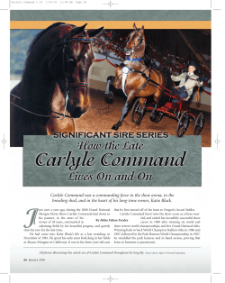 Carlyle Command was a commanding force in the show arena, in