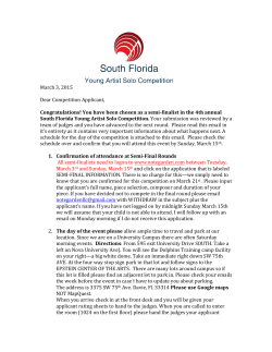 March 3, 2015 Dear Competition Applicant