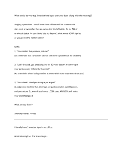 What would be your top 3 motivational signs over your door (along