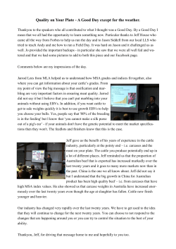 Quality on Your Plate Field Day Report