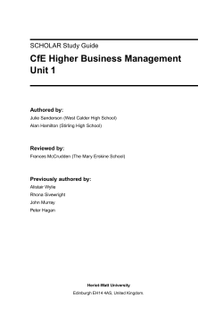 CfE Higher Business Management Unit 1