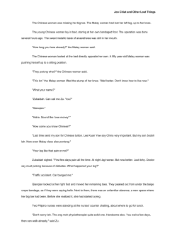 Joo Chiat and Other Lost Things The Chinese woman was missing