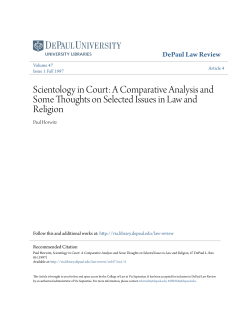Scientology in Court: A Comparative Analysis and