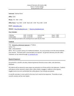 General Chemistry 201 Section ABC Harry S. Truman College