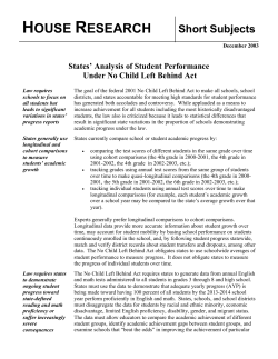 States` Analysis of Student Performance Under No Child Left Behind