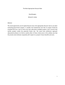 The Most Appropriate Discount Rate David Burgess Richard O